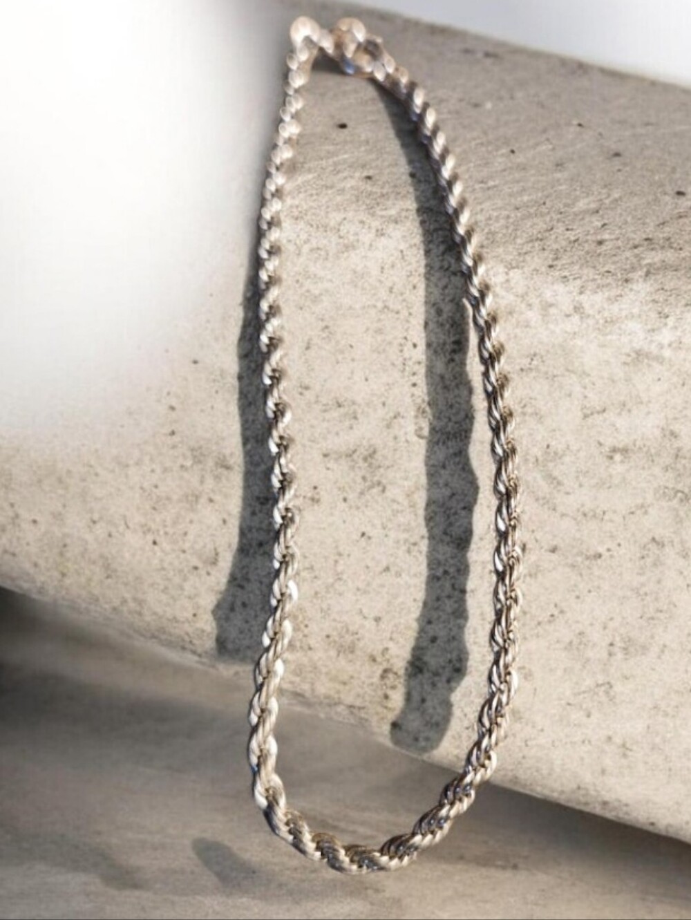 Vintage Twisted Rope Bracelet☆ Sterling Silver■ Firm